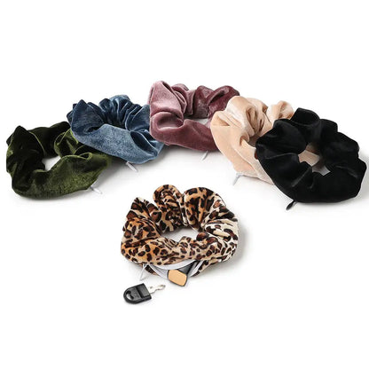 Hair confidential scrunchie with zipper pouch