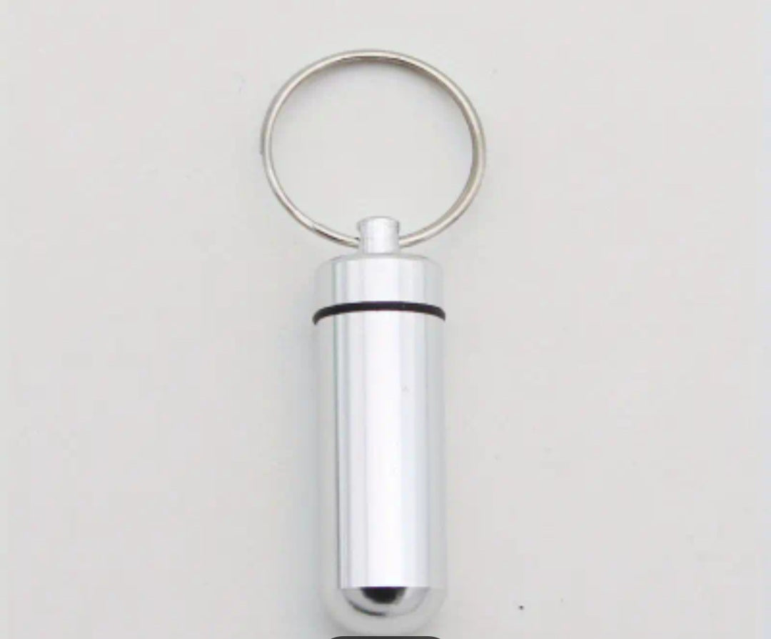 water proof aluminum pill capsule keychain