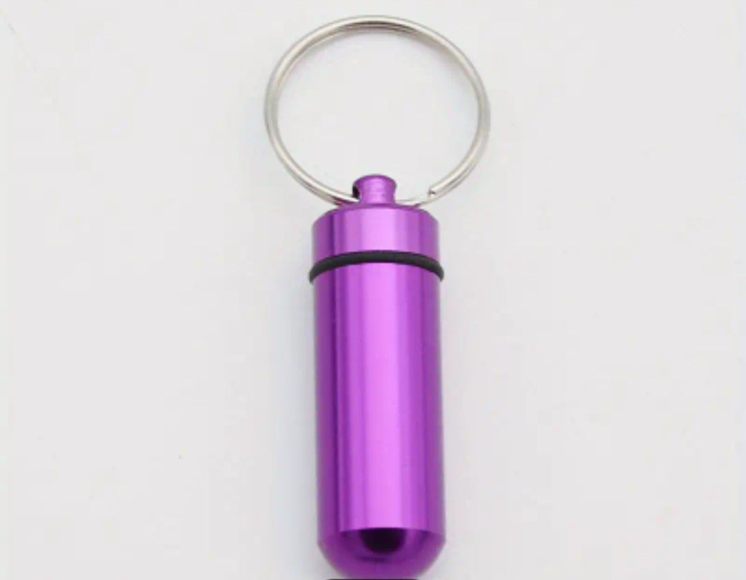 water proof aluminum pill capsule keychain