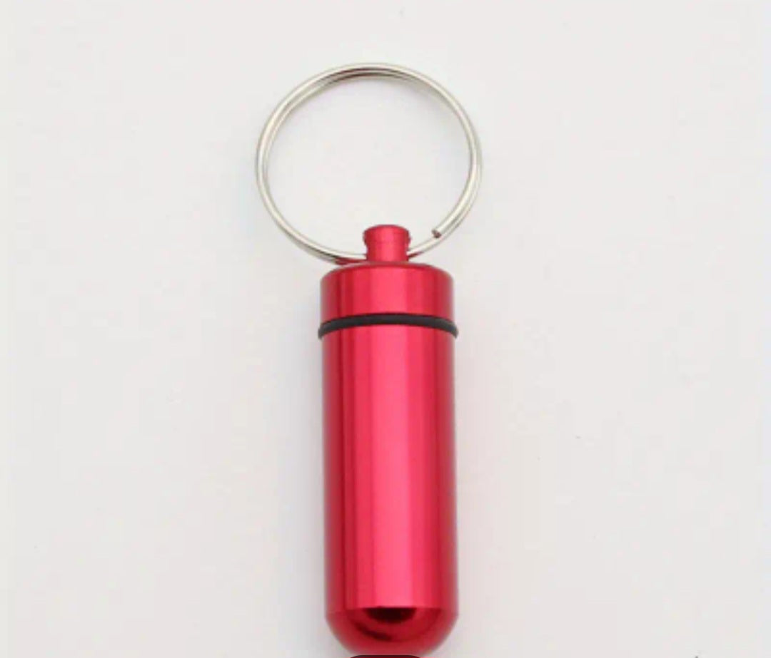 water proof aluminum pill capsule keychain