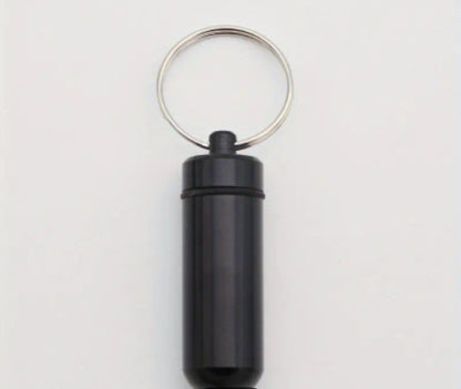 water proof aluminum pill capsule keychain